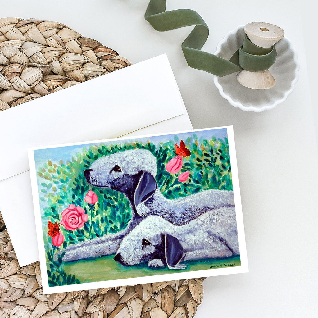Bedlington Terrier Greeting Cards Pack of 8 Blank Cards with Envelopes Whimsical A7 Size 5x7