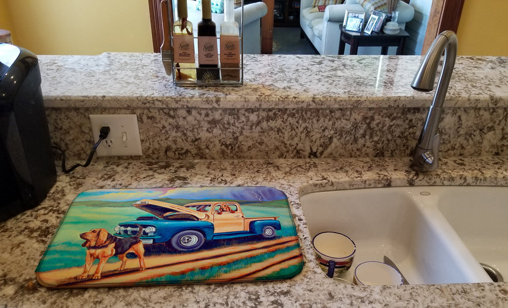 Bloodhound Dish Drying Mat Absorbent Dish Drying Mat Pad for Kitchen Counter Dish Drainer Mat for Countertop, 14 x 21", Multicolor