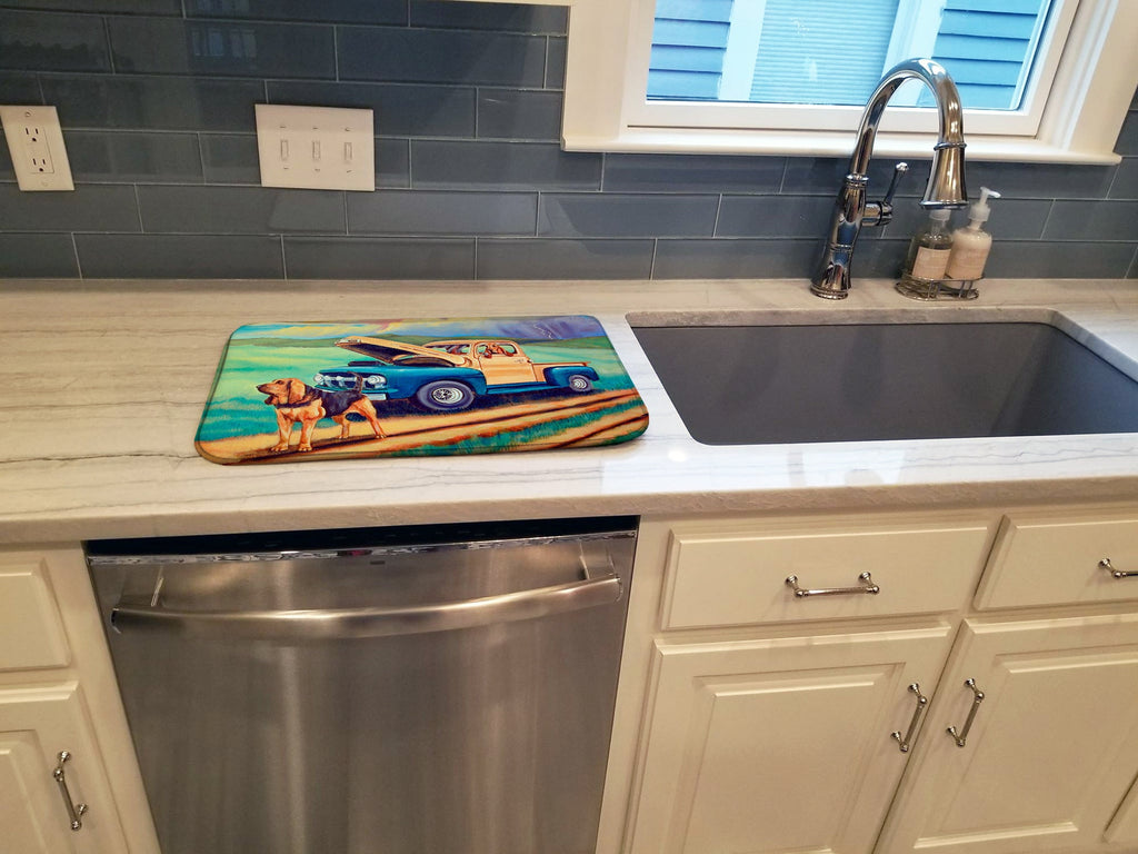 Bloodhound Dish Drying Mat Absorbent Dish Drying Mat Pad for Kitchen Counter Dish Drainer Mat for Countertop, 14 x 21", Multicolor