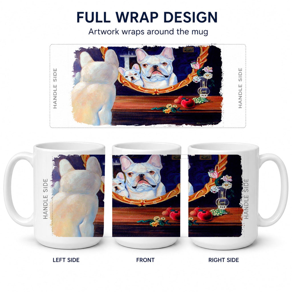 French Bulldog Ceramic Coffee Mug 15 oz Decorative Large C Handle Mug Cup for Tea, Cocoa Hot Chocolate