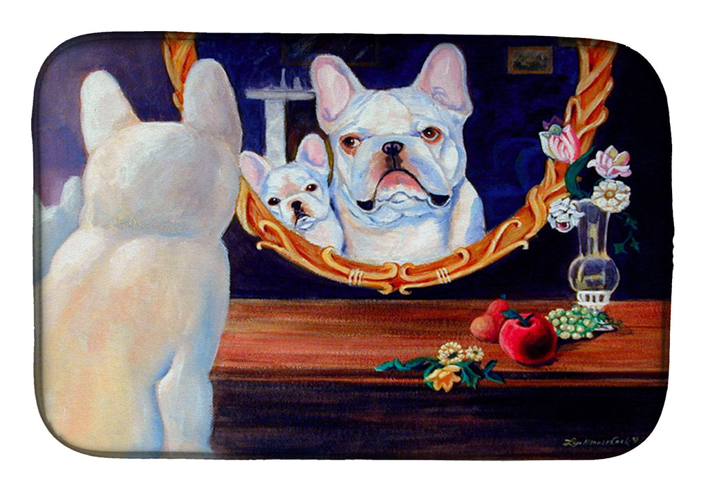French Bulldog Dish Drying Mat Absorbent Dish Drying Mat Pad for Kitchen Counter Dish Drainer Mat for Countertop, 14 x 21", Multicolor