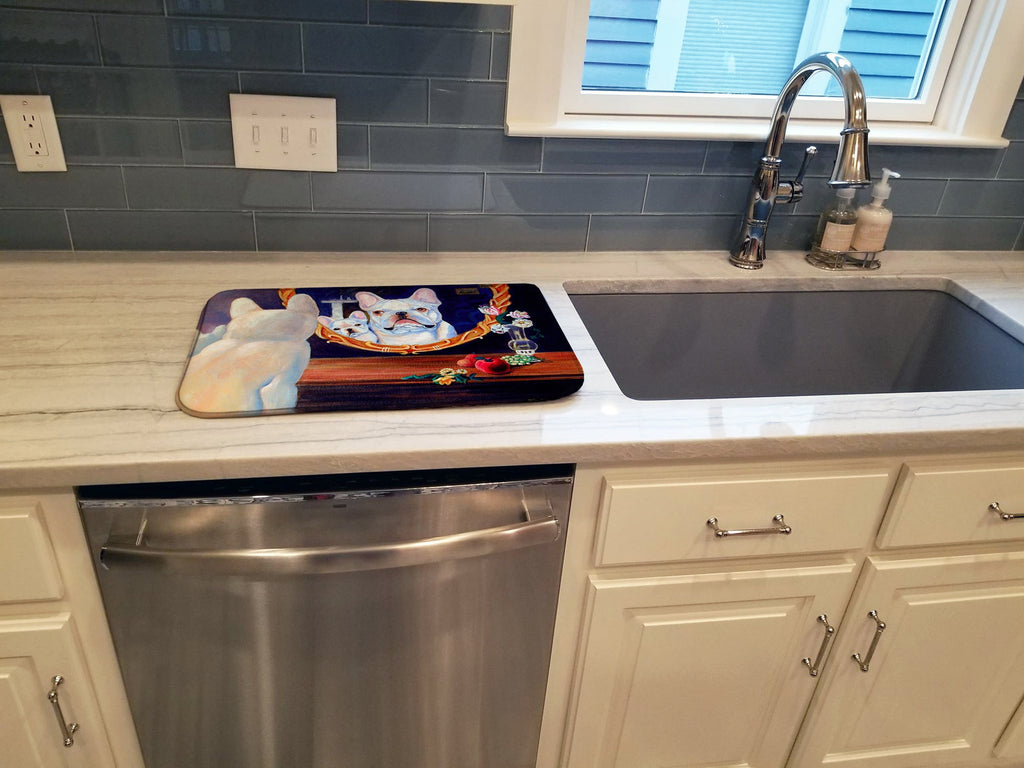 French Bulldog Dish Drying Mat Absorbent Dish Drying Mat Pad for Kitchen Counter Dish Drainer Mat for Countertop, 14 x 21", Multicolor