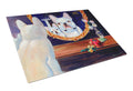 French Bulldog Cutting Board Tempered Glass Kitchen Cutting Surface, Heat Resistant Chopping, Non-Slip Feet, Food Prep & Serving