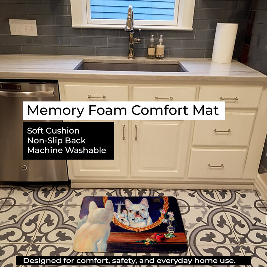 French Bulldog Memory Foam Kitchen Mat Machine Washable Anti-Fatigue Cushion Comfort Bath or Kitchen Rug