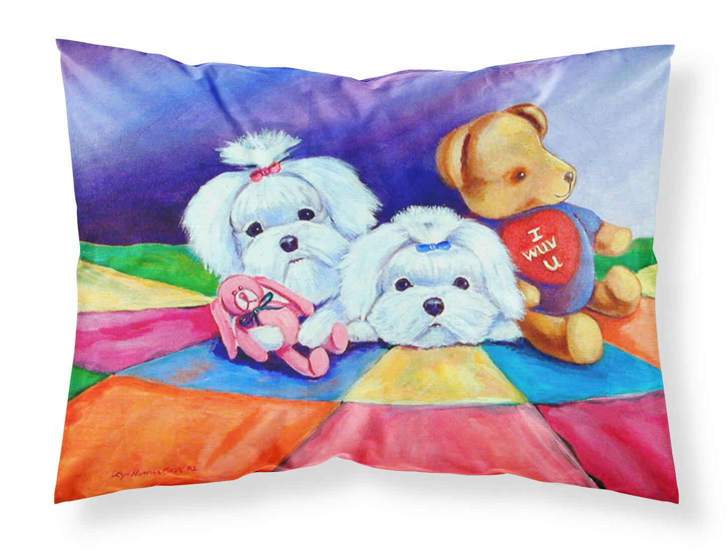 Maltese Standard Pillowcase Lightweight Super Soft Easy Care Decorative Artwork Pillowcase, Standard