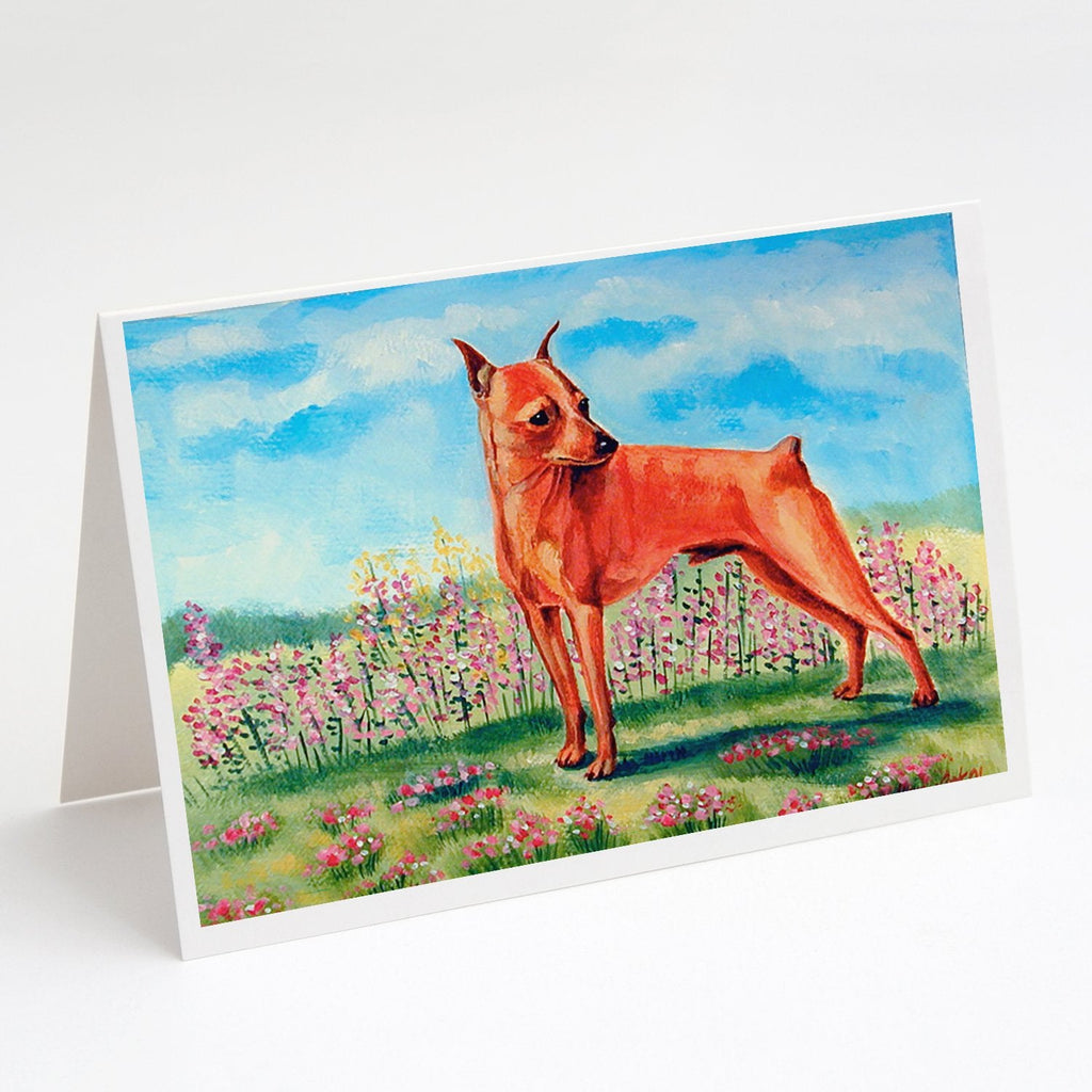Min Pin Greeting Cards Pack of 8 Blank Cards with Envelopes Whimsical A7 Size 5x7