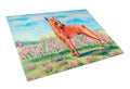 Min Pin Cutting Board Tempered Glass Kitchen Cutting Surface, Heat Resistant Chopping, Non-Slip Feet, Food Prep & Serving