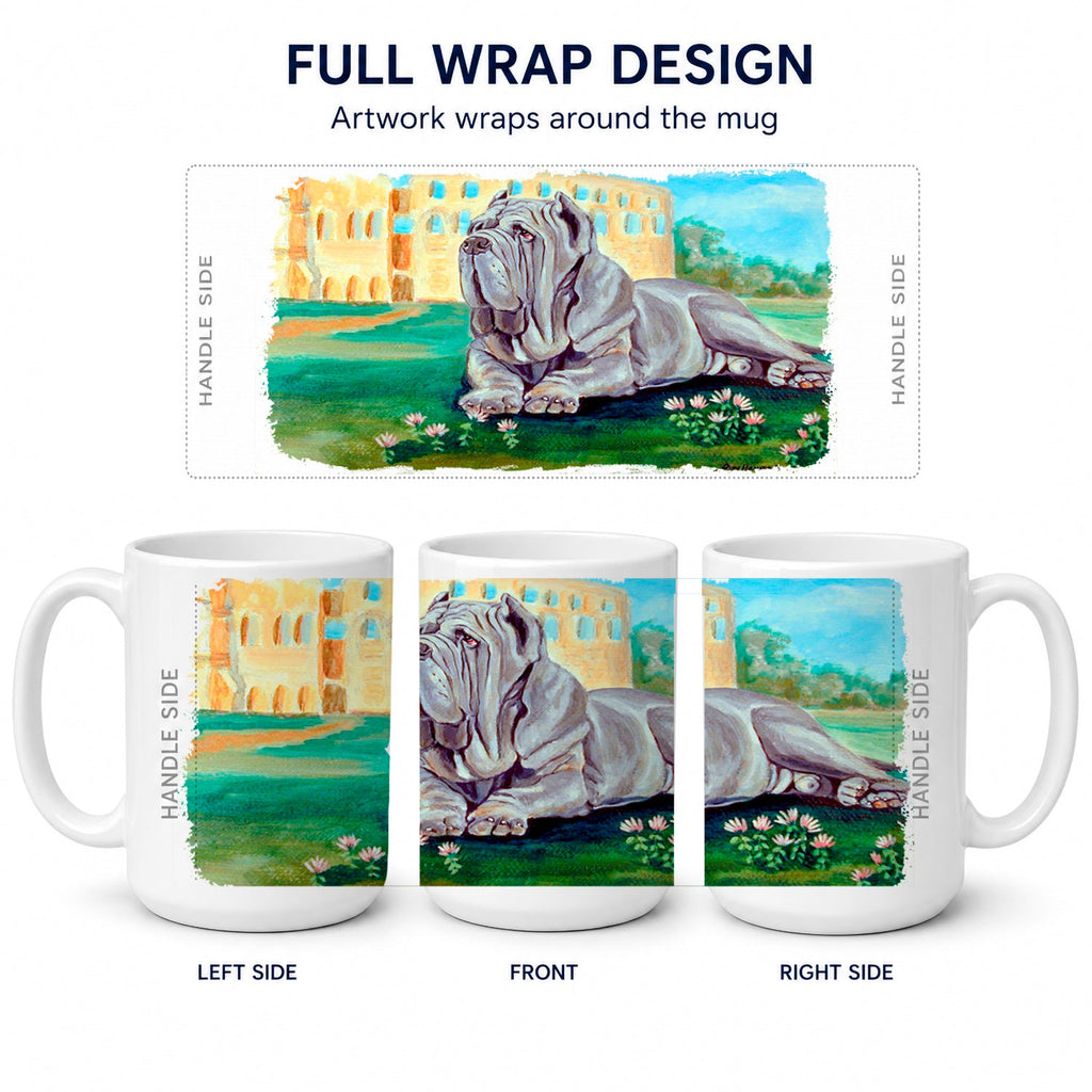 Neapolitan Mastiff Ceramic Coffee Mug 15 oz Decorative Large C Handle Mug Cup for Tea, Cocoa Hot Chocolate