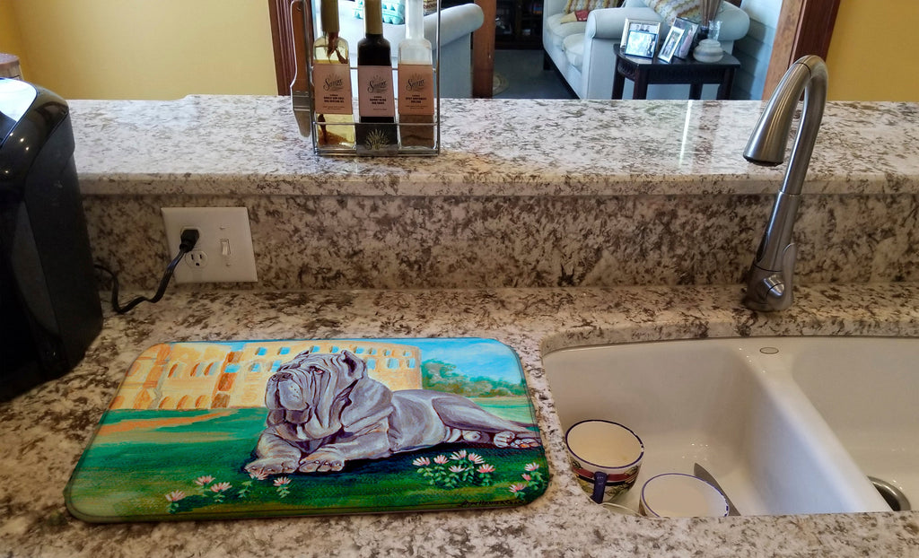 Neapolitan Mastiff Dish Drying Mat Absorbent Dish Drying Mat Pad for Kitchen Counter Dish Drainer Mat for Countertop, 14 x 21", Multicolor