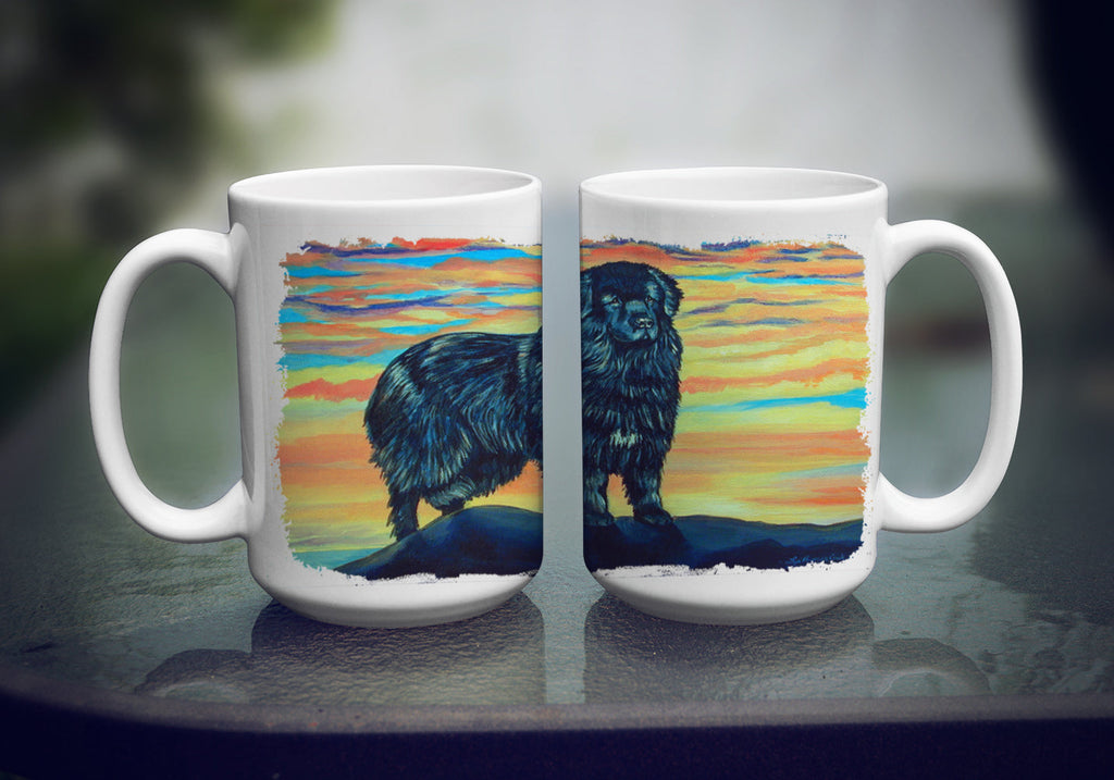 Newfoundland Ceramic Coffee Mug 15 oz Decorative Large C Handle Mug Cup for Tea, Cocoa Hot Chocolate