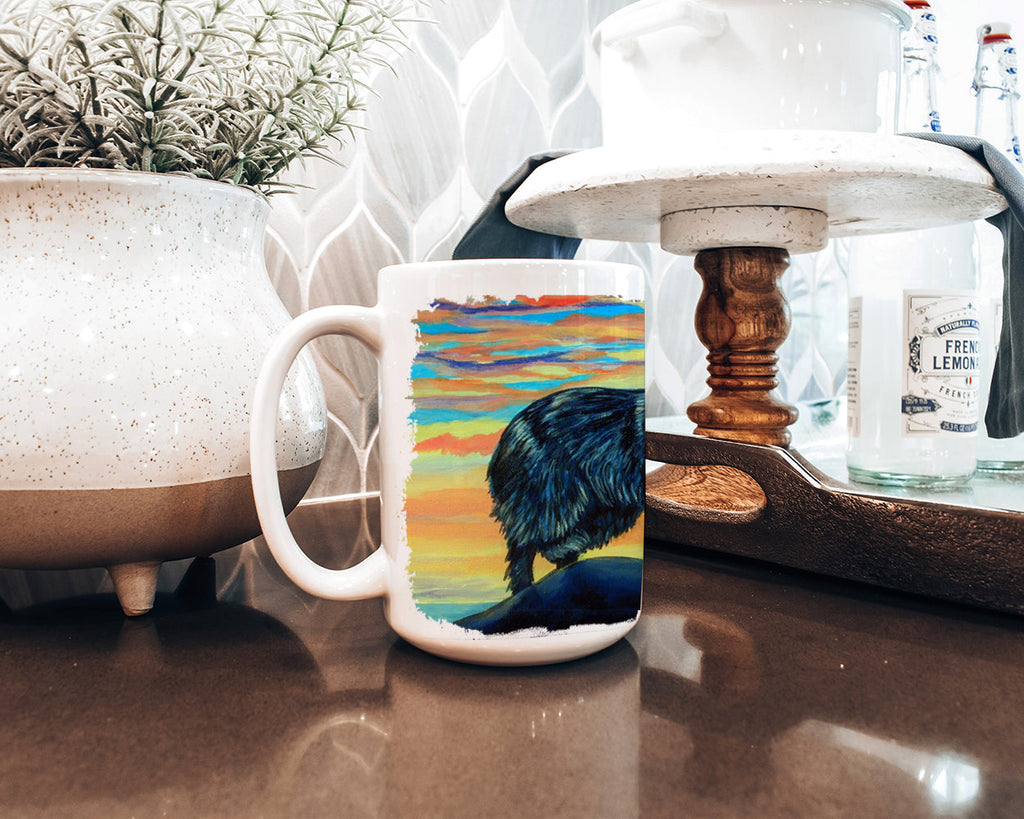 Newfoundland Ceramic Coffee Mug 15 oz Decorative Large C Handle Mug Cup for Tea, Cocoa Hot Chocolate
