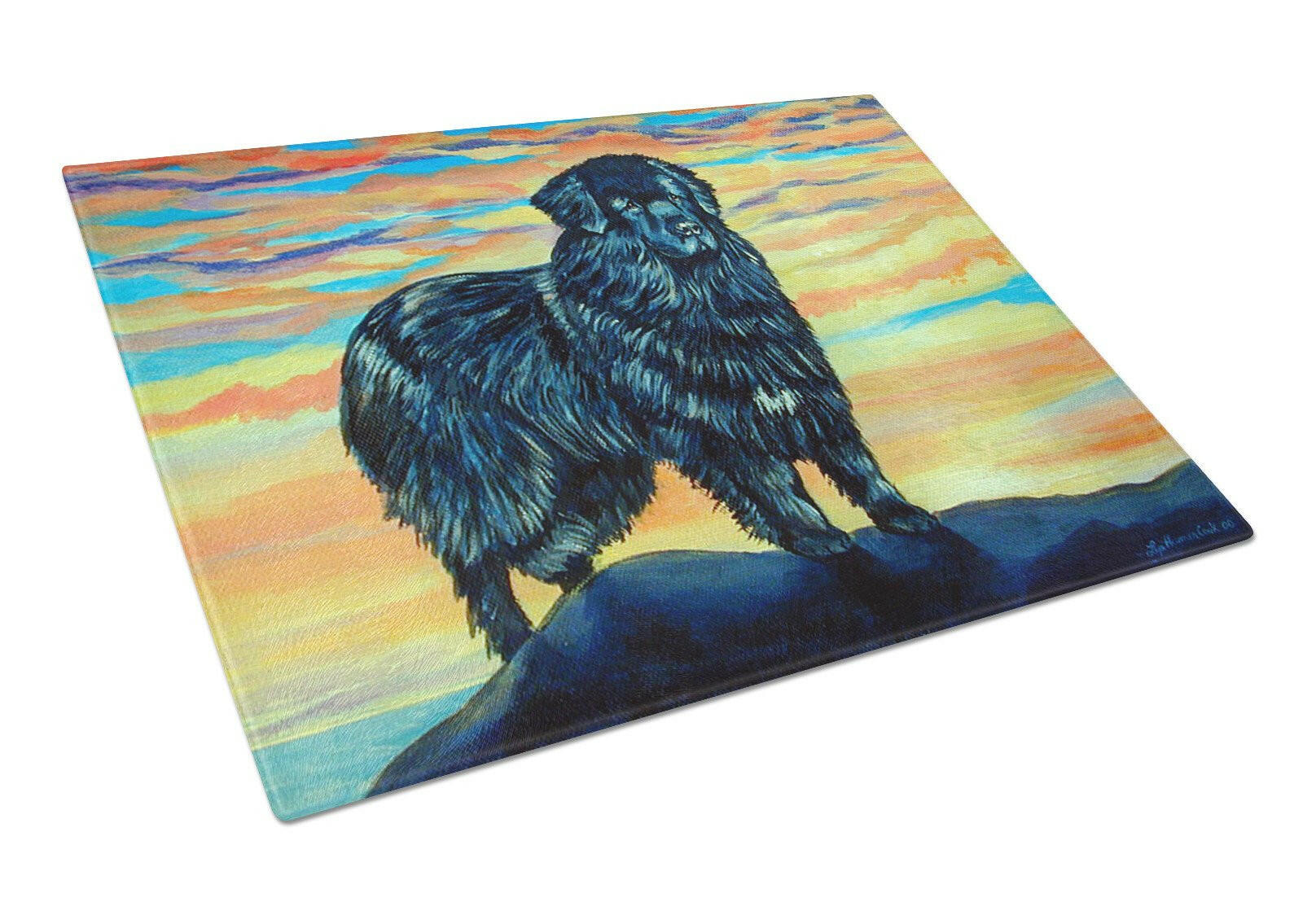 Newfoundland Cutting Board Tempered Glass Kitchen Cutting Surface, Heat Resistant Chopping, Non-Slip Feet, Food Prep & Serving