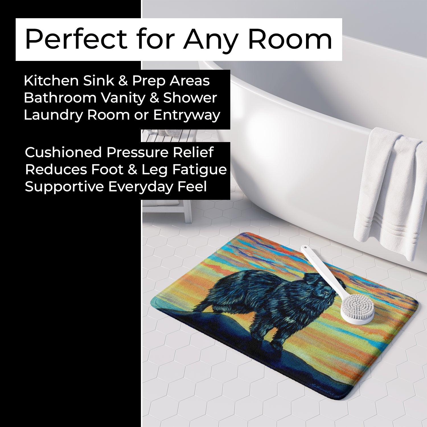 Newfoundland Memory Foam Kitchen Mat Machine Washable Anti-Fatigue Cushion Comfort Bath or Kitchen Rug