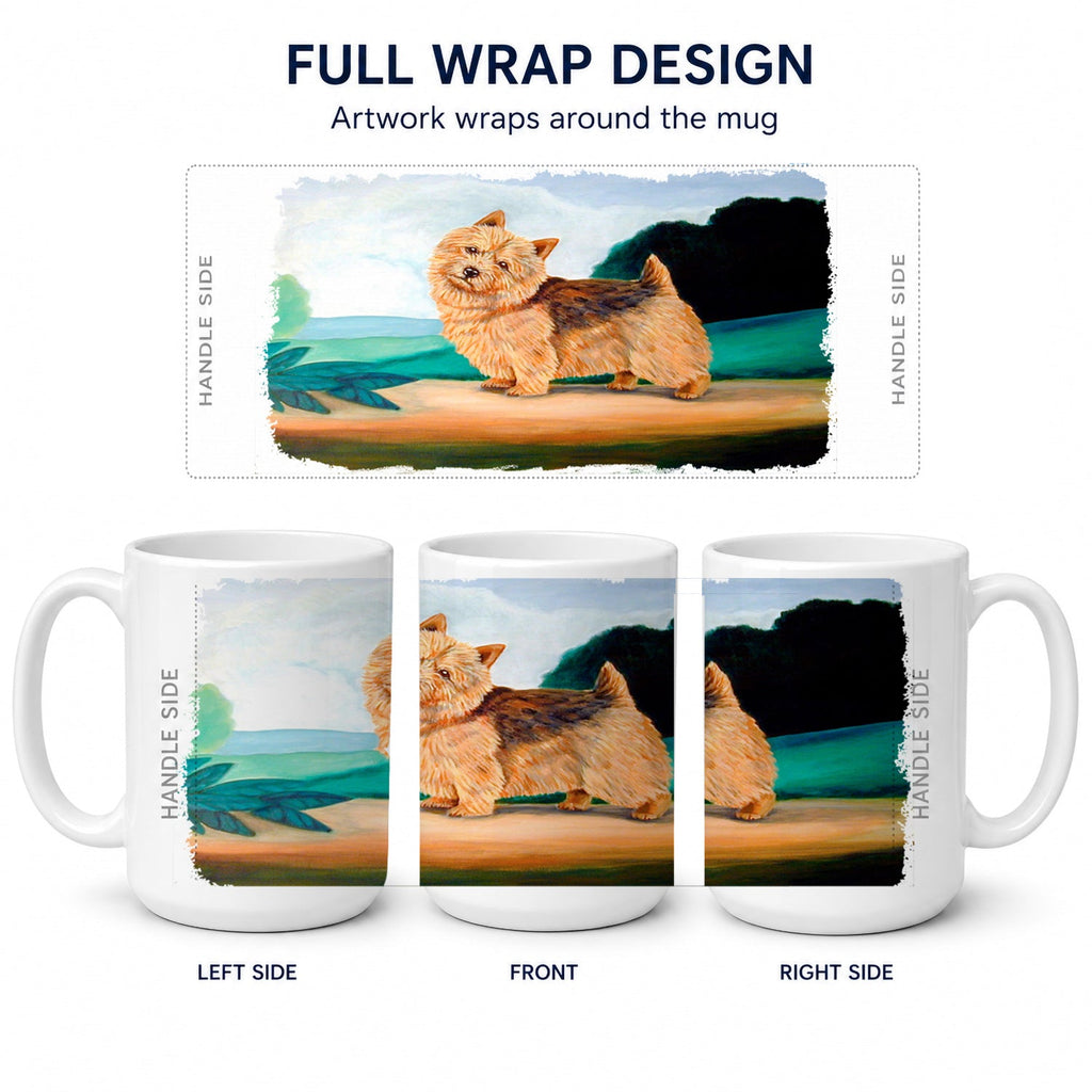 Norwich Terrier Ceramic Coffee Mug 15 oz Decorative Large C Handle Mug Cup for Tea, Cocoa Hot Chocolate