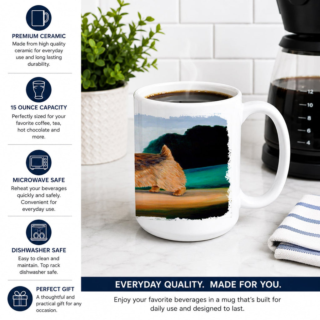 Norwich Terrier Ceramic Coffee Mug 15 oz Decorative Large C Handle Mug Cup for Tea, Cocoa Hot Chocolate
