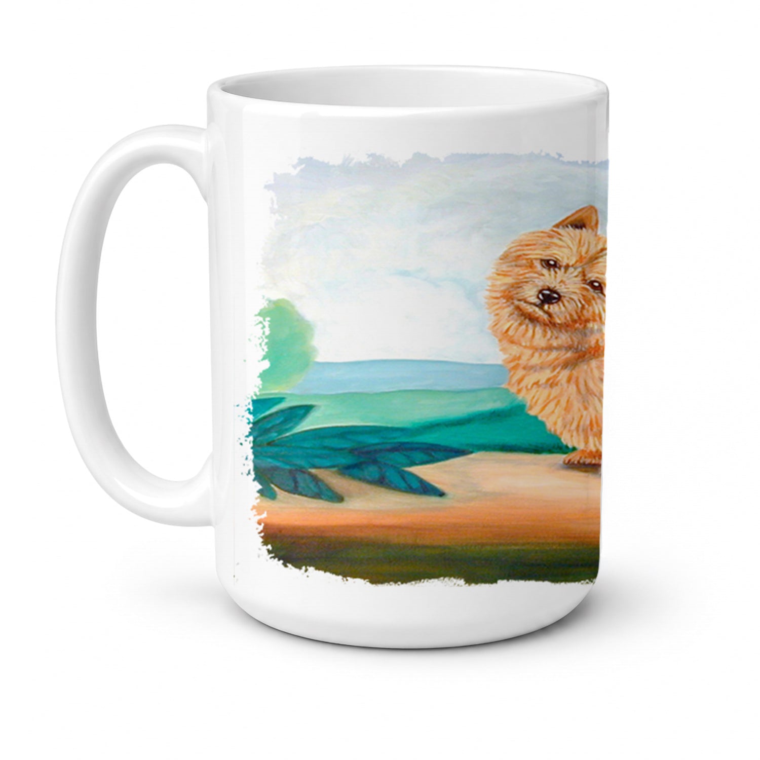 Norwich Terrier Ceramic Coffee Mug 15 oz Decorative Large C Handle Mug Cup for Tea, Cocoa Hot Chocolate