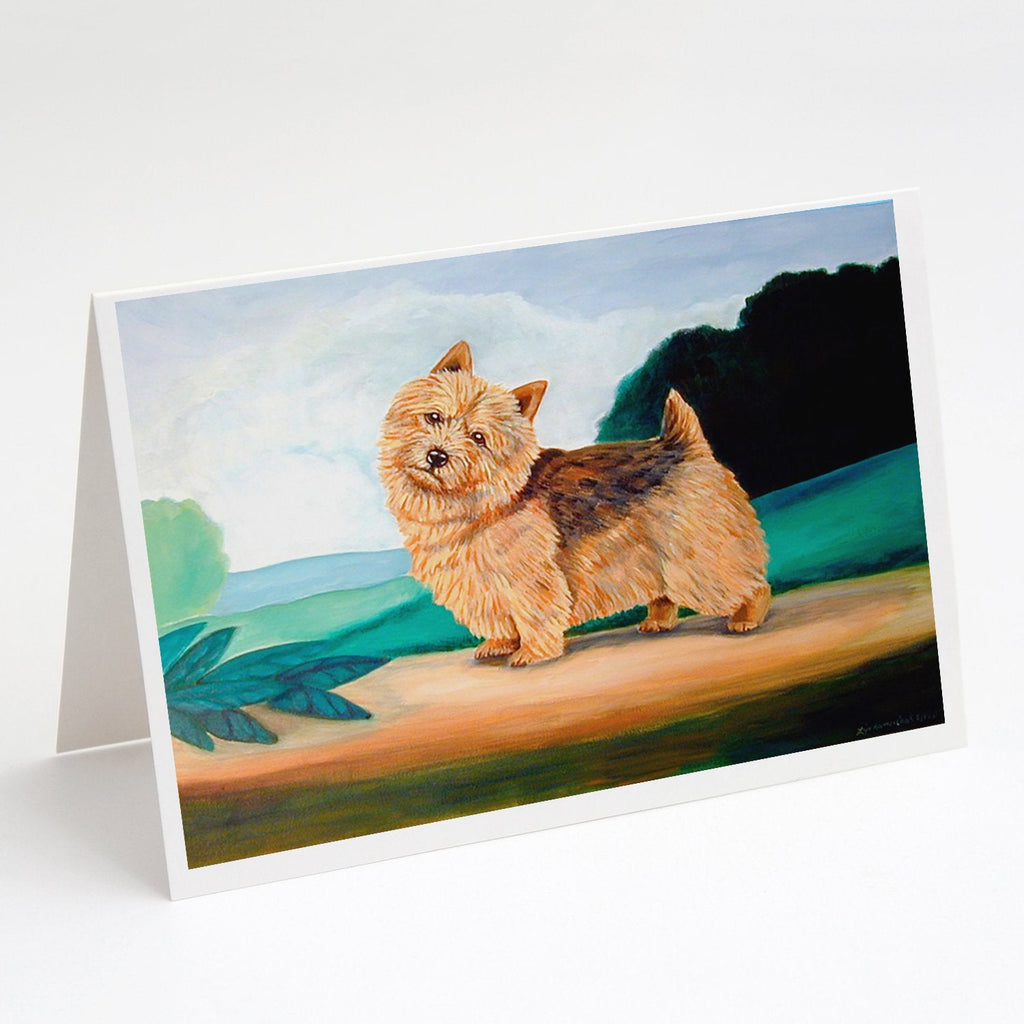 Norwich Terrier Greeting Cards Pack of 8 Blank Cards with Envelopes Whimsical A7 Size 5x7