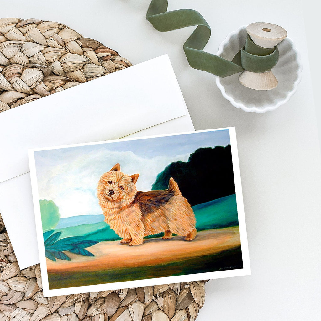 Norwich Terrier Greeting Cards Pack of 8 Blank Cards with Envelopes Whimsical A7 Size 5x7