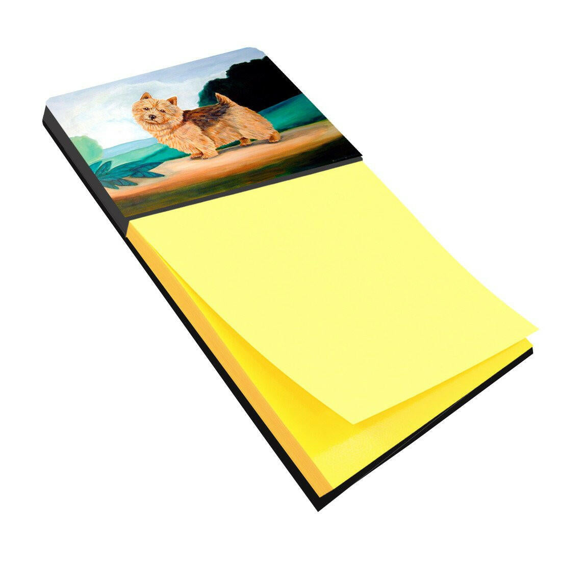 Norwich Terrier Watercolor Sticky Note Holder Refillable Dispenser Desk Accessory 3x3 Pad Gift
