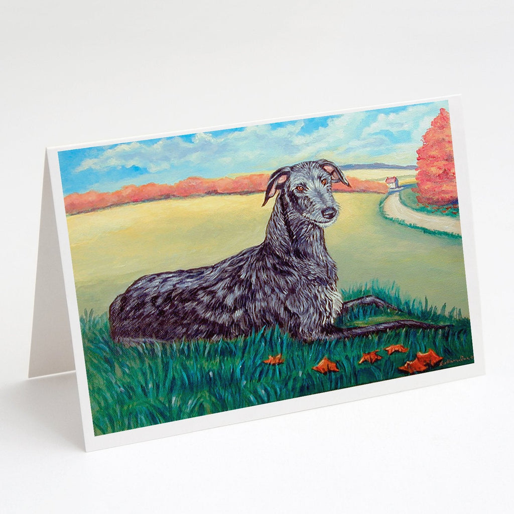 Scottish Deerhound Greeting Cards Pack of 8 Blank Cards with Envelopes Whimsical A7 Size 5x7