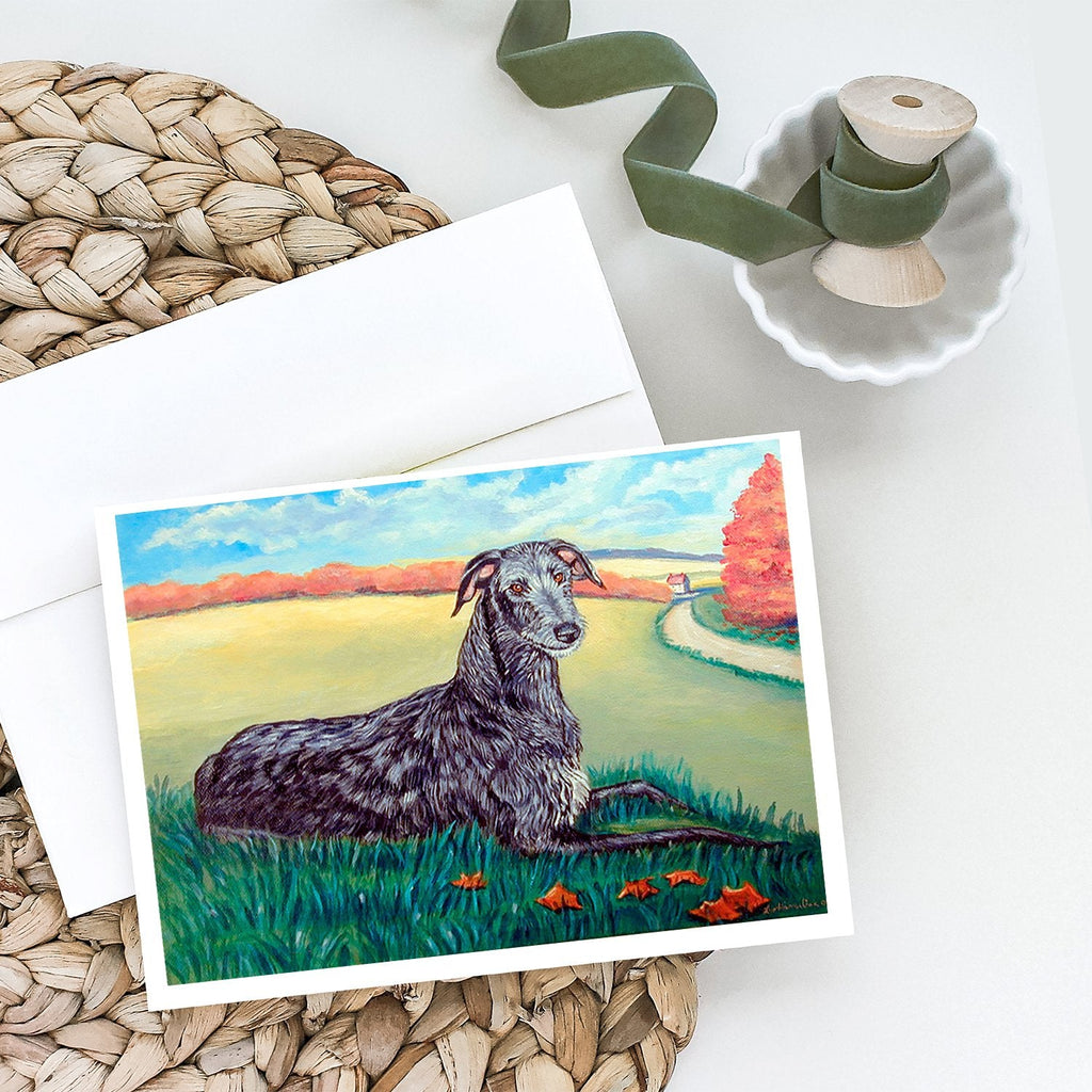 Scottish Deerhound Greeting Cards Pack of 8 Blank Cards with Envelopes Whimsical A7 Size 5x7