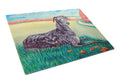 Scottish Deerhound Cutting Board Tempered Glass Kitchen Cutting Surface, Heat Resistant Chopping, Non-Slip Feet, Food Prep & Serving