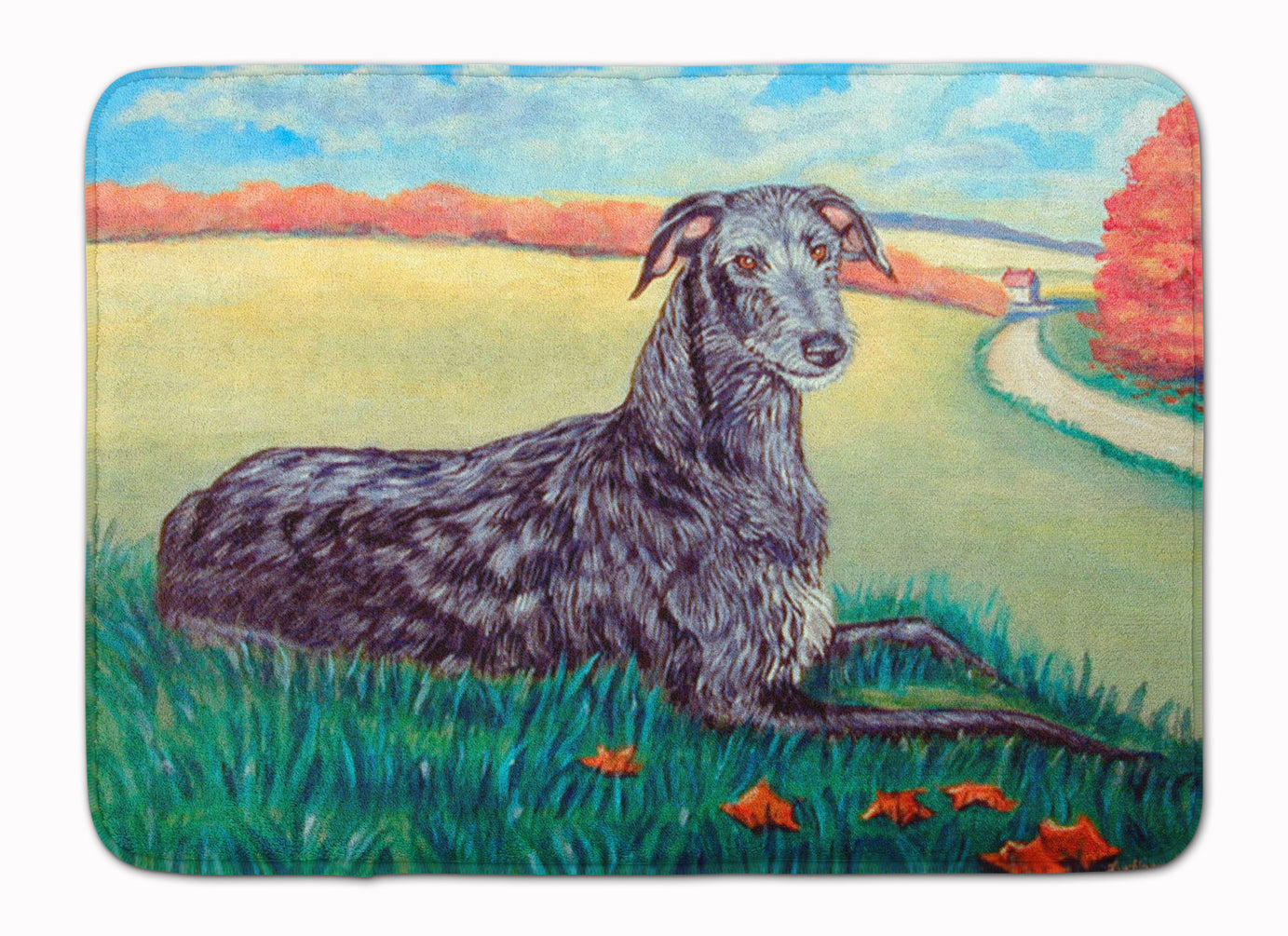 Scottish Deerhound Memory Foam Kitchen Mat Machine Washable Anti-Fatigue Cushion Comfort Bath or Kitchen Rug