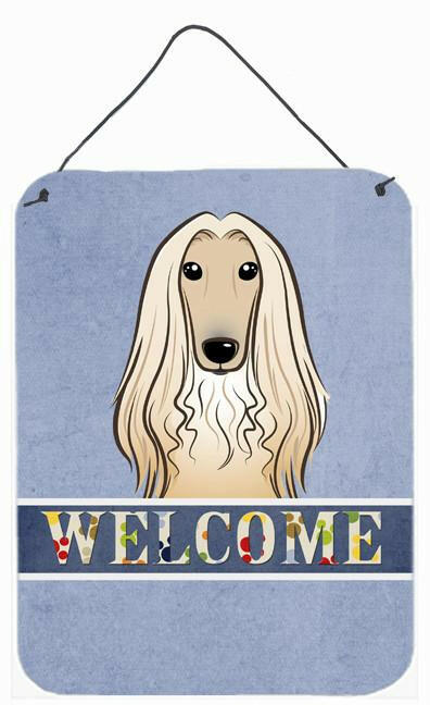 Afghan Hound Welcome Wall or Door Hanging Prints Aluminum Metal Sign Kitchen Wall Bar Bathroom Plaque Home Decor Front Door Plaque, 12x16, Multicolor