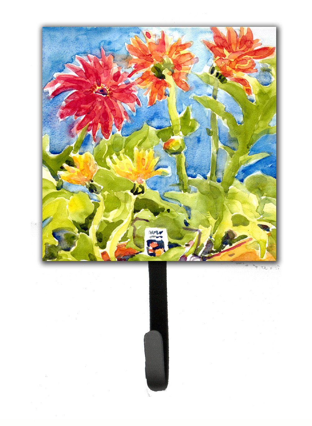 Flower - Gerber Daisies Leash or Key Holder Wall Hooks, Key Hooks Holder, Coat Rack Wall Mount, Coat Hooks, Hooks for Hanging Keys, Towels, Aprons, Leashes