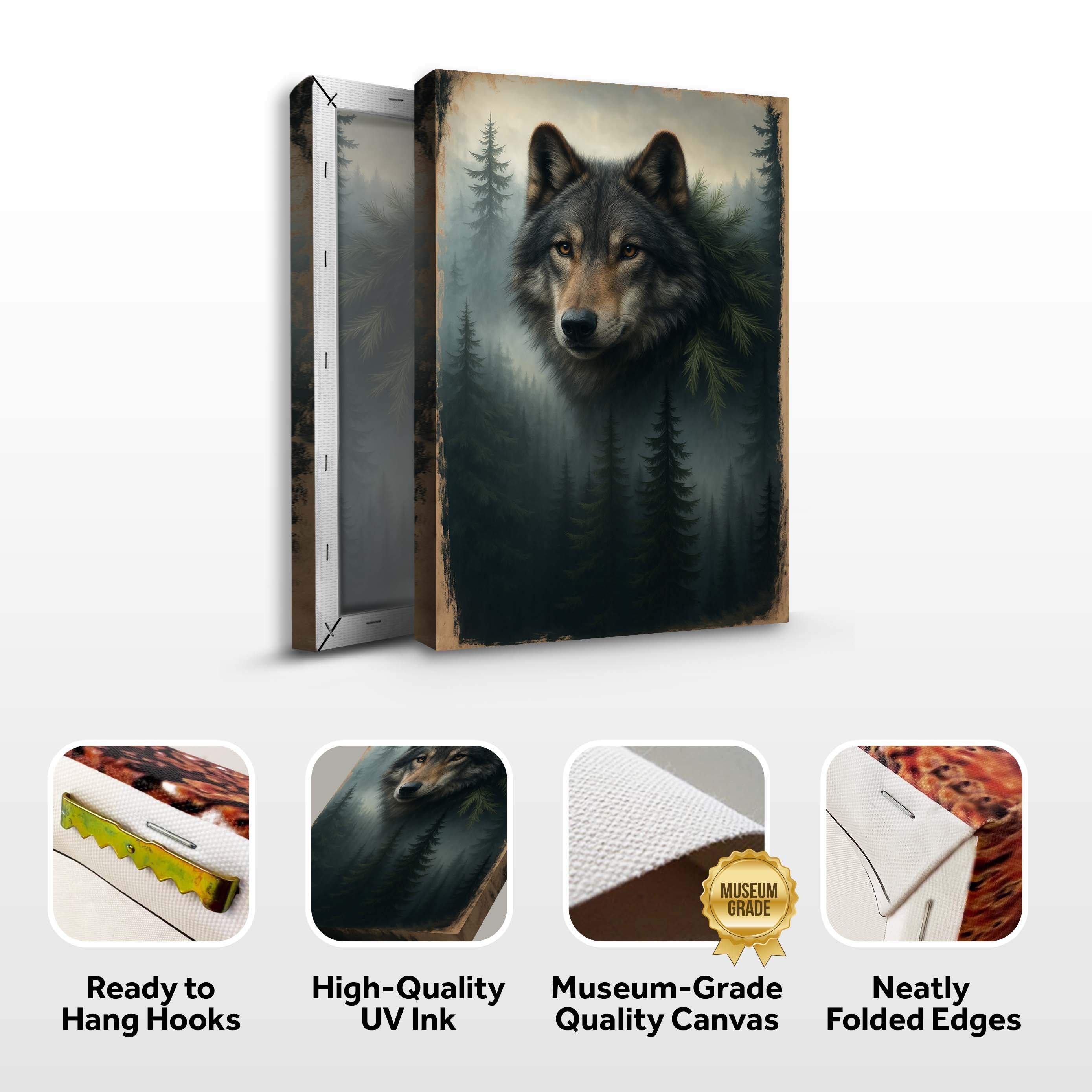Wolf Double Exposure Wall Art V