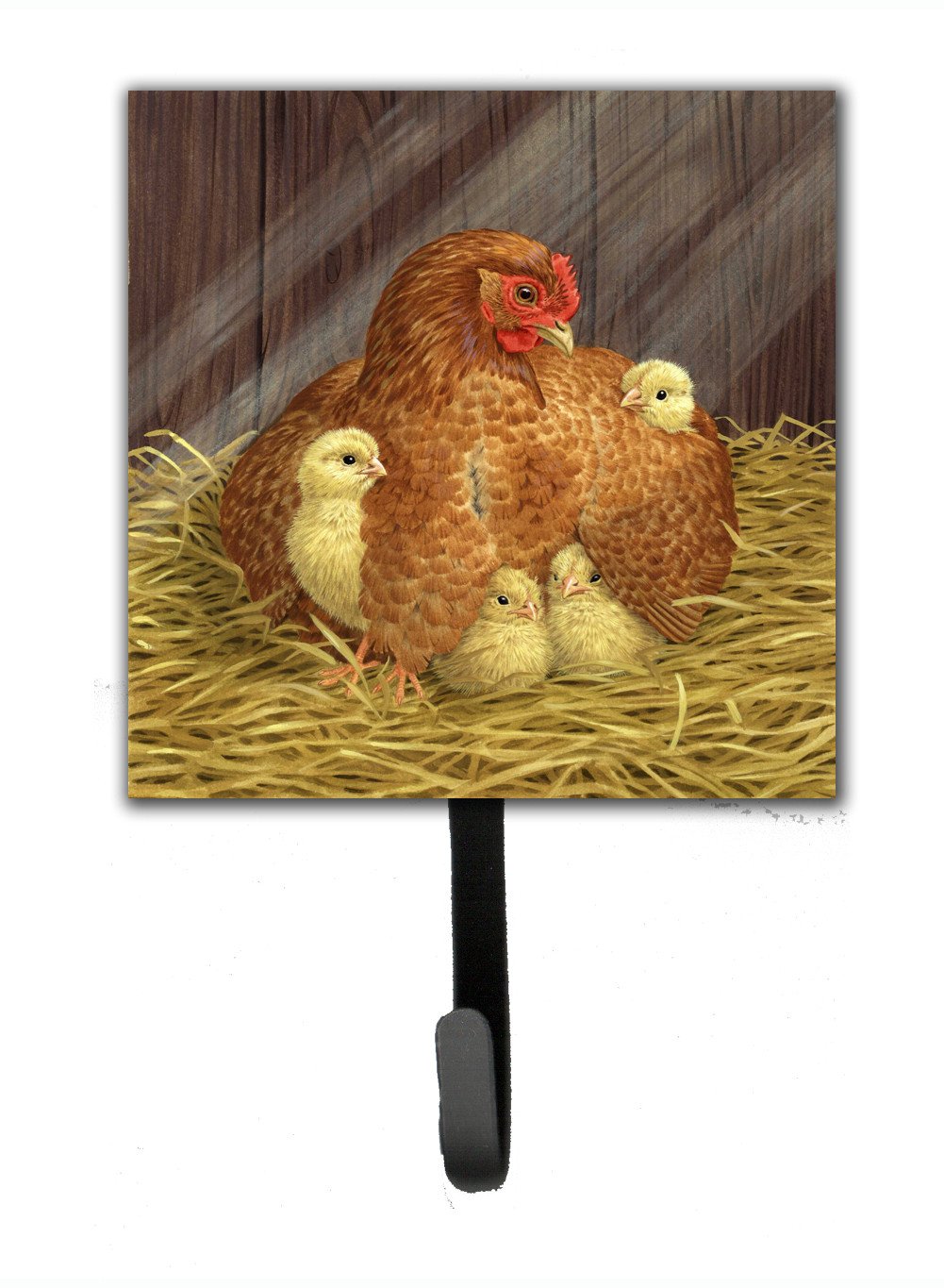 My Little Chickadees Hen with Chicks Leash or Key Holder Wall Hooks, Key Hooks Holder, Coat Rack Wall Mount, Coat Hooks, Hooks for Hanging Keys, Towels, Aprons, Leashes