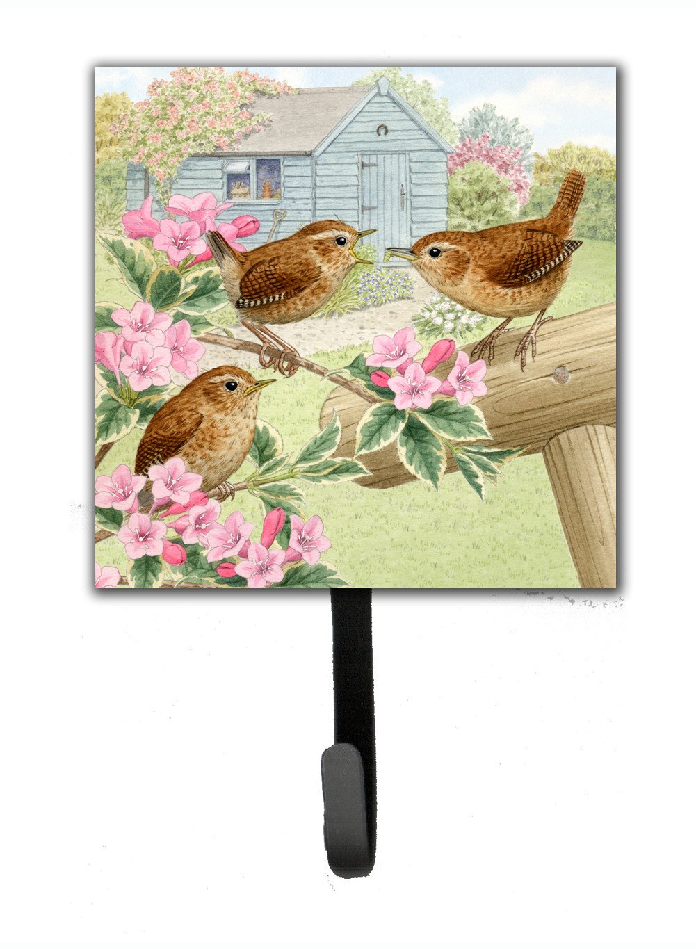 Wrens by Sarah Adams Leash or Key Holder Wall Hooks, Key Hooks Holder, Coat Rack Wall Mount, Coat Hooks, Hooks for Hanging Keys, Towels, Aprons, Leashes