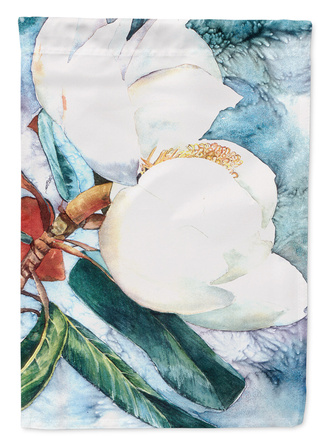 Flower - Magnolia House Flag 28x40 Porch Sleeve Pole Decorative Outside Yard Banner Artwork Wall Hanging, Polyester