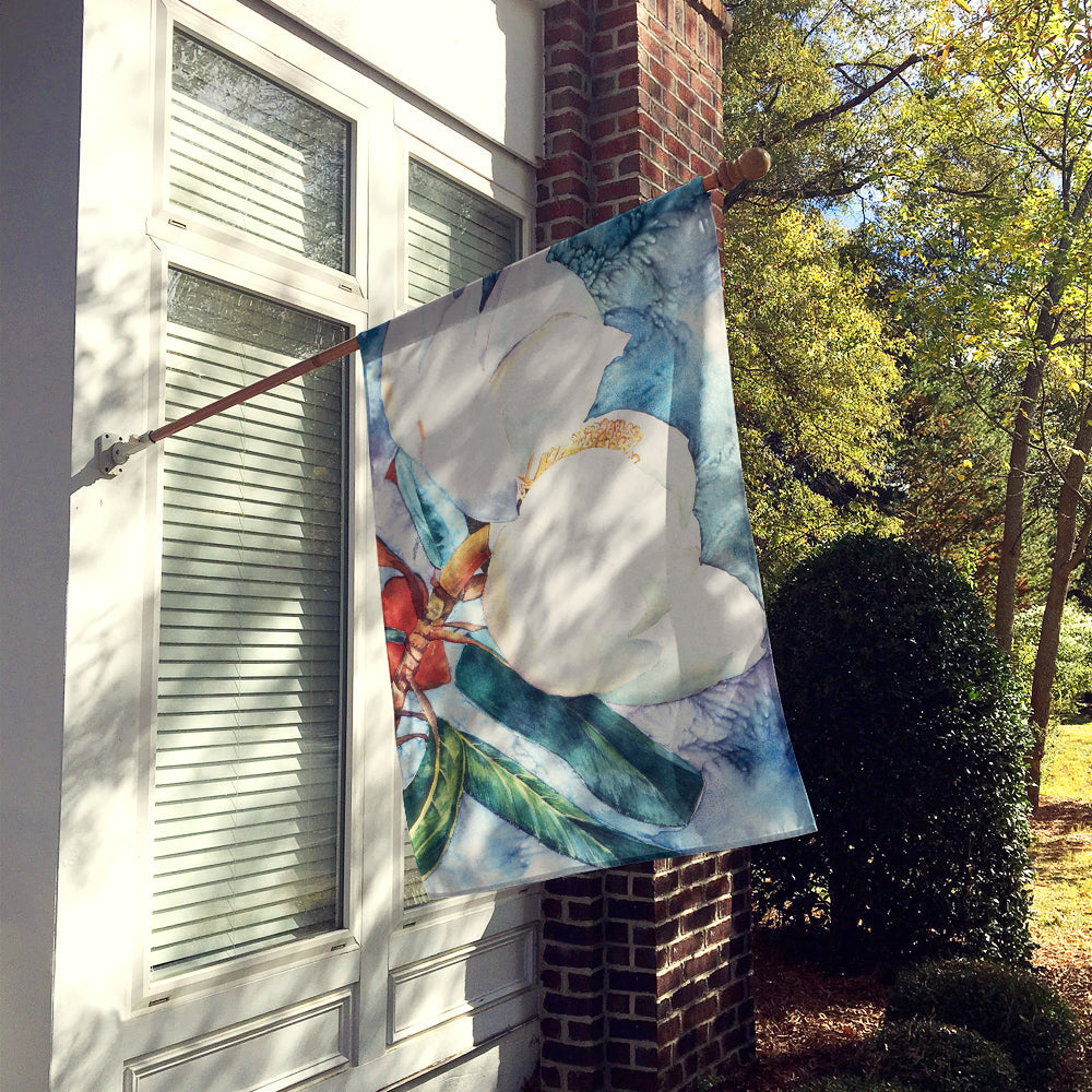 Flower - Magnolia House Flag 28x40 Porch Sleeve Pole Decorative Outside Yard Banner Artwork Wall Hanging, Polyester