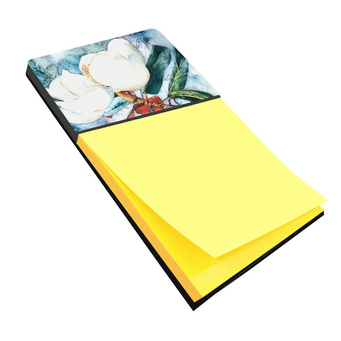 Flower - Magnolia Watercolor Sticky Note Holder Refillable Dispenser Desk Accessory 3x3 Pad Gift