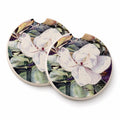 Flower - Magnolia Set of 2 Cup Holder Car Coasters Absorbent Round Sandstone Coasters Gifts for Men or Women, 2.5, Multicolor