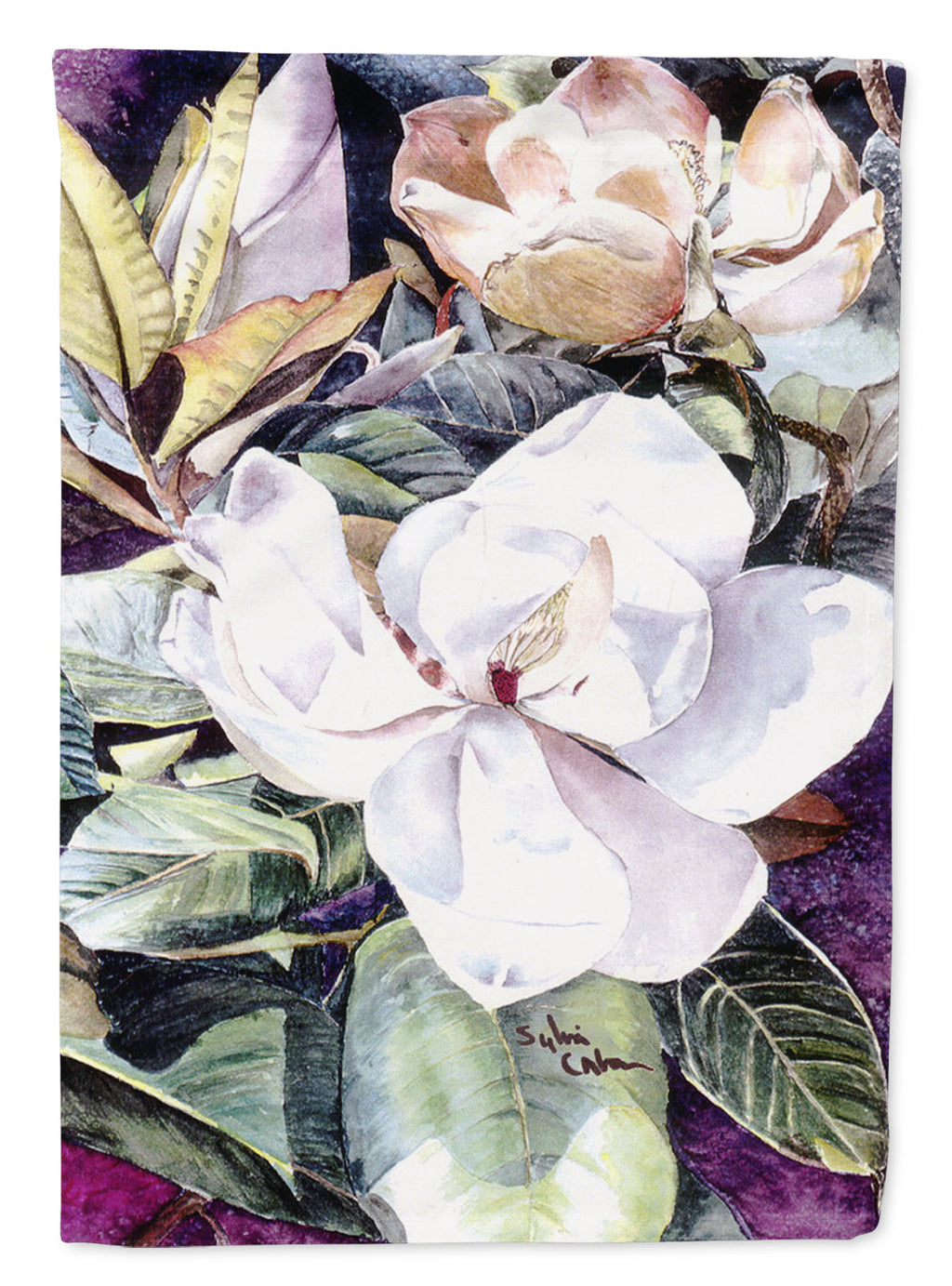 Flower - Magnolia House Flag 28x40 Porch Sleeve Pole Decorative Outside Yard Banner Artwork Wall Hanging, Polyester
