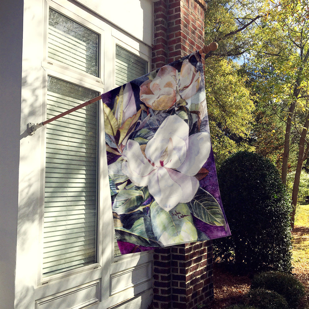 Flower - Magnolia House Flag 28x40 Porch Sleeve Pole Decorative Outside Yard Banner Artwork Wall Hanging, Polyester