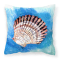 Scallop Sea Shell Decorative Throw Pillow 14x14 Indoor Outdoor Accent Cushion, Fabric Cover with Insert for Sofa, Bed, Porch & Living Room