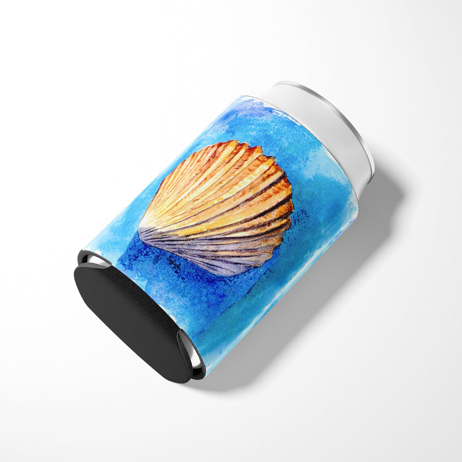 Shells Can or Bottle Hugger Cooler Sleeve for Standard 12 oz Cans, Insulated Foam Beer & Soda Can Hugger Reusable