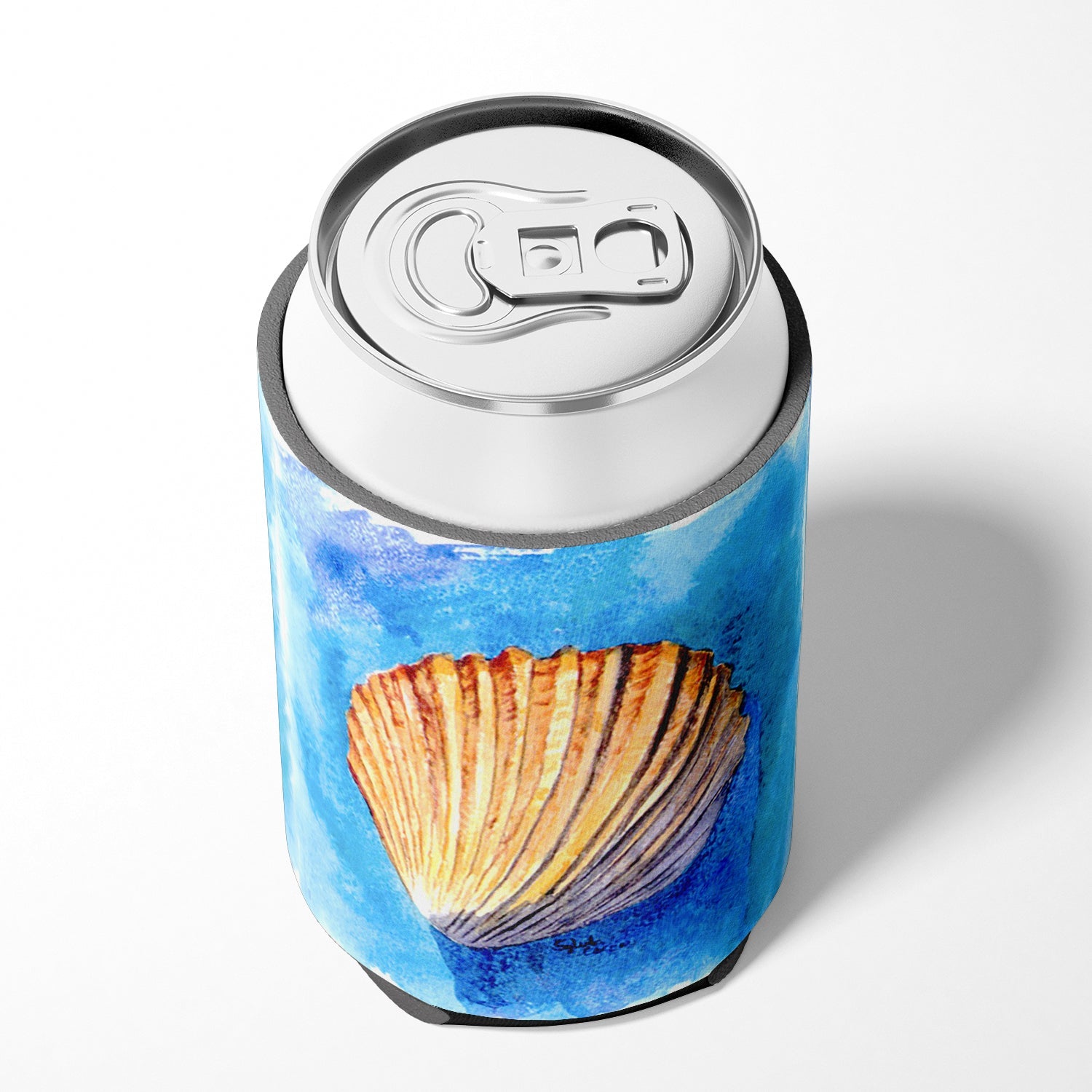 Shells Can or Bottle Hugger Cooler Sleeve for Standard 12 oz Cans, Insulated Foam Beer & Soda Can Hugger Reusable