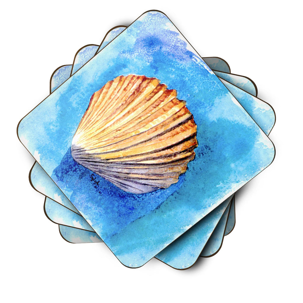 Shells Foam Coasters Set of 4 Cup Coasters for Indoor Outdoor, Tabletop Protection, Anti Slip, Mouse pad Material