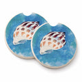 Shells Set of 2 Cup Holder Car Coasters Absorbent Round Sandstone Coasters Gifts for Men or Women, 2.5, Multicolor