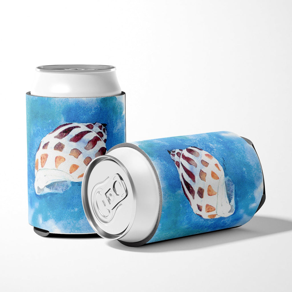 Shells Can or Bottle Hugger Cooler Sleeve for Standard 12 oz Cans, Insulated Foam Beer & Soda Can Hugger Reusable