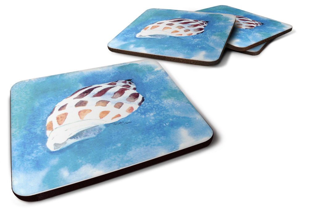 Shells Foam Coasters Set of 4 Cup Coasters for Indoor Outdoor, Tabletop Protection, Anti Slip, Mouse pad Material