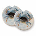 Blue Crab Set of 2 Cup Holder Car Coasters Absorbent Round Sandstone Coasters Gifts for Men or Women, 2.5, Multicolor