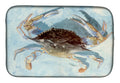Blue Crab Dish Drying Mat Absorbent Dish Drying Mat Pad for Kitchen Counter Dish Drainer Mat for Countertop, 14 x 21", Multicolor