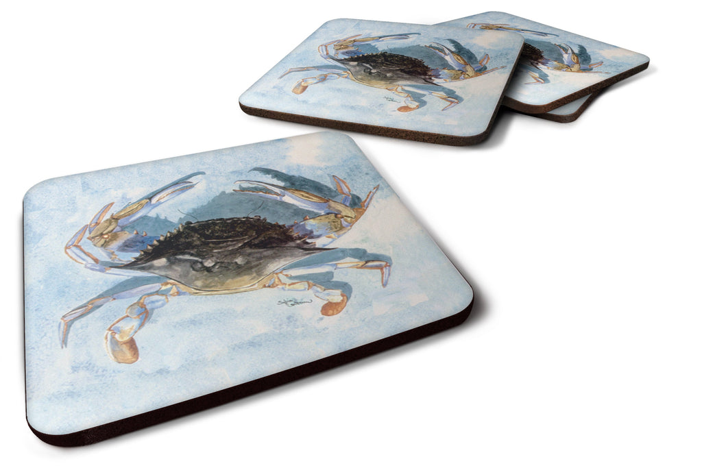 Blue Crab Foam Coasters Set of 4 Cup Coasters for Indoor Outdoor, Tabletop Protection, Anti Slip, Mouse pad Material