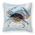 Blue Crab Decorative Throw Pillow 14x14 Indoor Outdoor Accent Cushion, Fabric Cover with Insert for Sofa, Bed, Porch & Living Room
