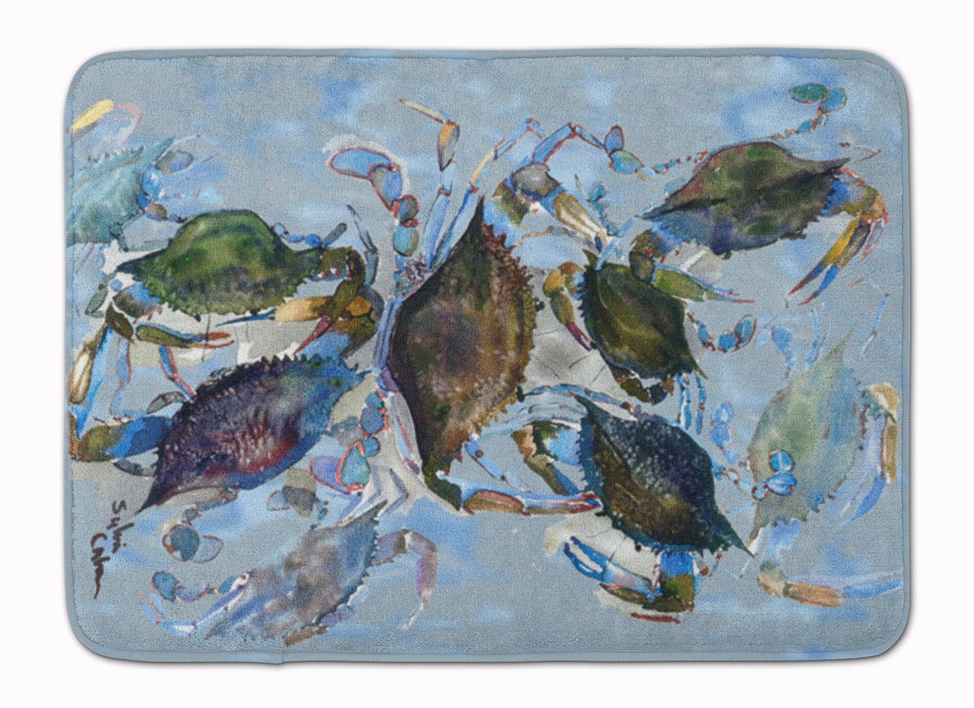 Crab Memory Foam Kitchen Mat Machine Washable Anti-Fatigue Cushion Comfort Bath or Kitchen Rug